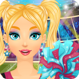 Blonde girl with a pom pom