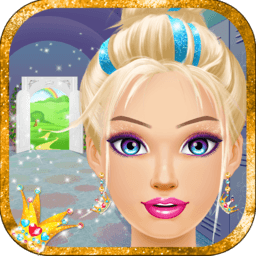 High School Princess game icon with stylish student princess in trendy school fashion