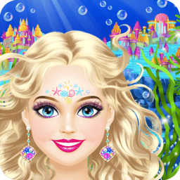 Magic Mermaid game icon with a sparkling mermaid princess under the sea