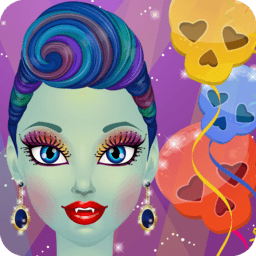 Monster Prom Queen game icon with a stylish monster girl in a spooky prom outfit