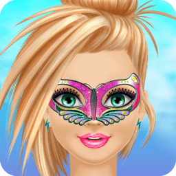 Super Princess game icon with magical heroine in royal superhero costume