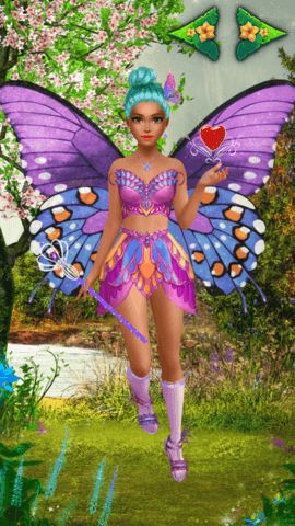 Dress up level with fairy dresses, wings, and magical accessories