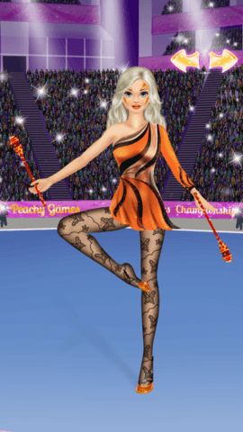 Dress up stage with leotards, tights, slippers, and apparatus styling