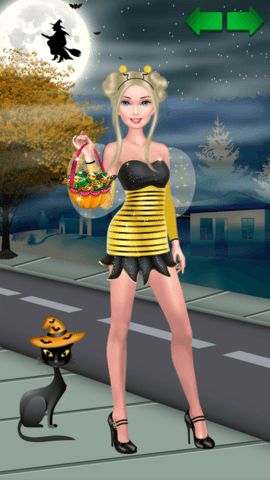 Dress up stage with Halloween costumes, accessories, and themed looks