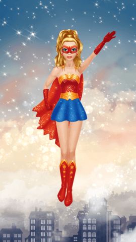 Dress up stage with superhero costumes, armor, and accessories