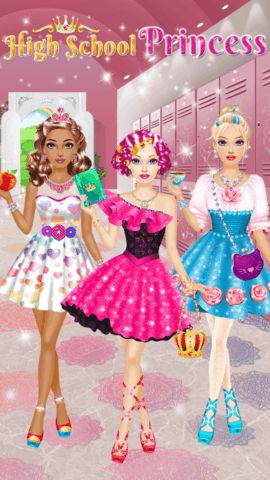 High School Princess main menu with logo and start options