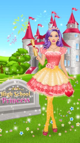 Dress up stage with school fashion outfits, shoes, jewelry, and accessories