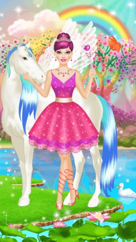 Dress up stage with gowns capes unicorns butterflies and fairy tale accessories