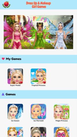 Dress Up Makeup Girl Games - Main menu