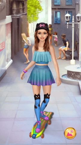 Dress up stage with skater outfits shoes accessories and skateboard styling