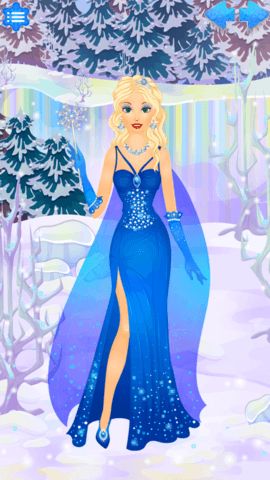 Dress up stage with frost gowns crowns shoes and magical accessories