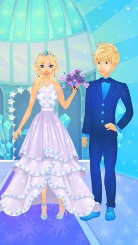 Wedding dress up stage with gown veil tiara bouquet and accessories