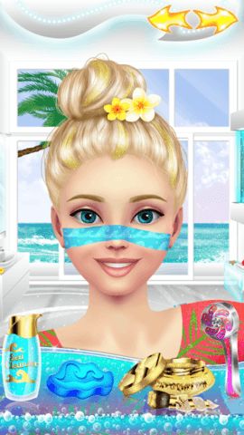 Surfer character selection screen with multiple beach girls