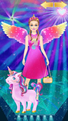Dress up stage with pastel outfits sparkly accessories and fantasy shoes